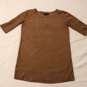Camel colored faux suede dress